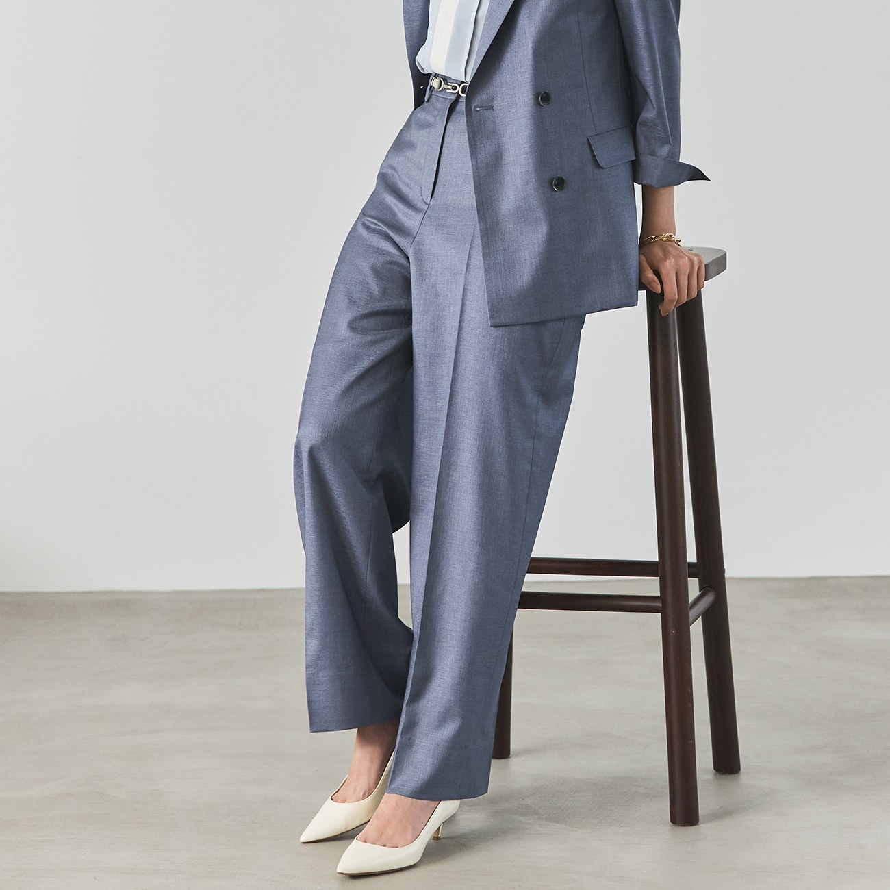 THE THIRD SUITS ワイドパンツ 麻調