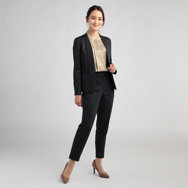 アウトレット]THE 3rd SUITS 洗える ストレッチ グレー ニット 