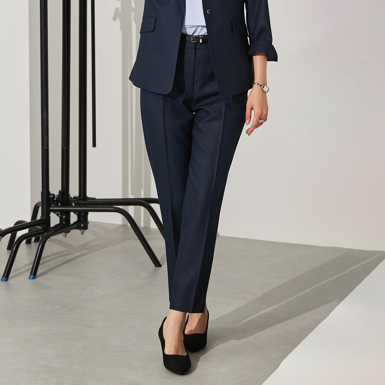 THE THIRD SUITS クロップドパンツ 麻調