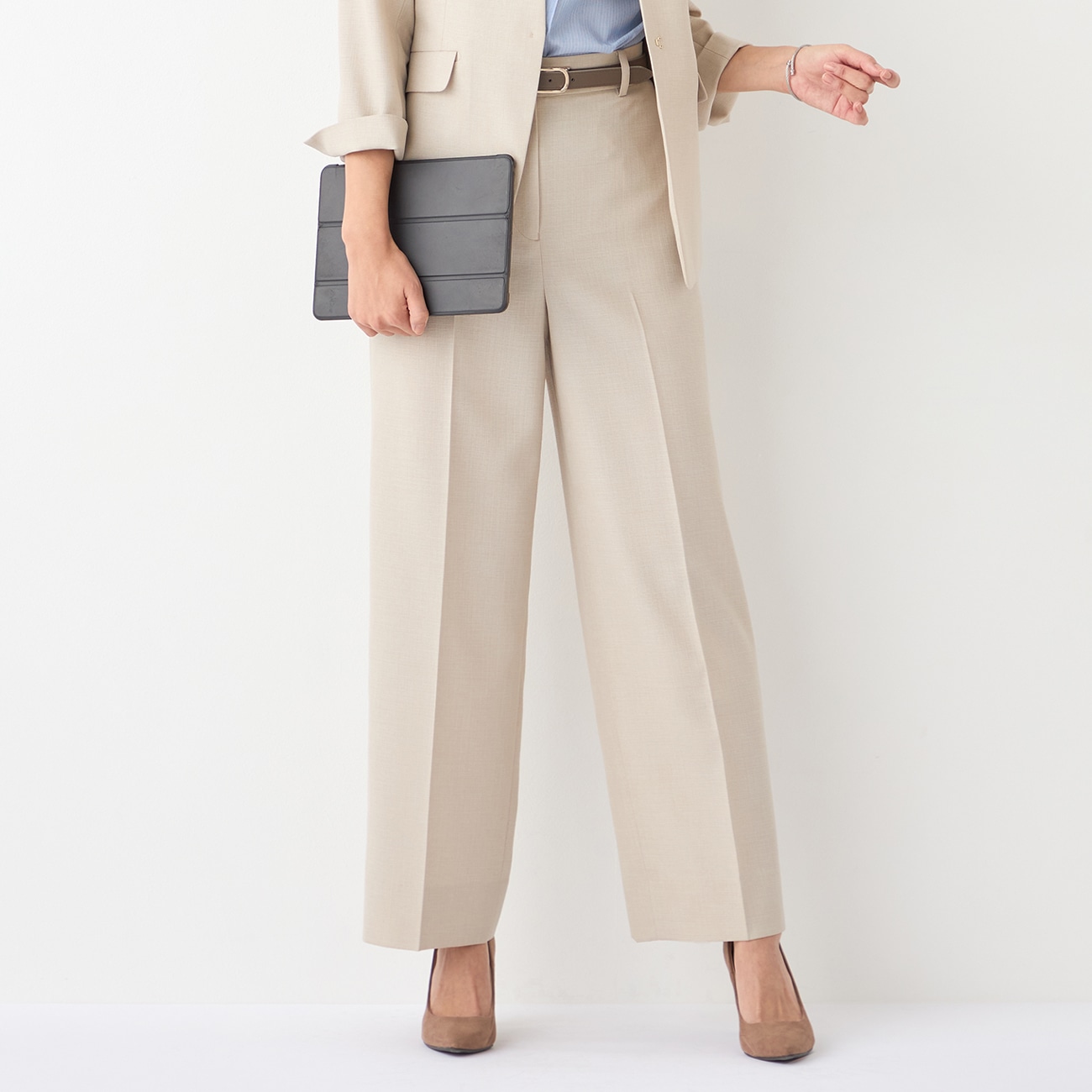 THE THIRD SUITS ワイドパンツ 麻調