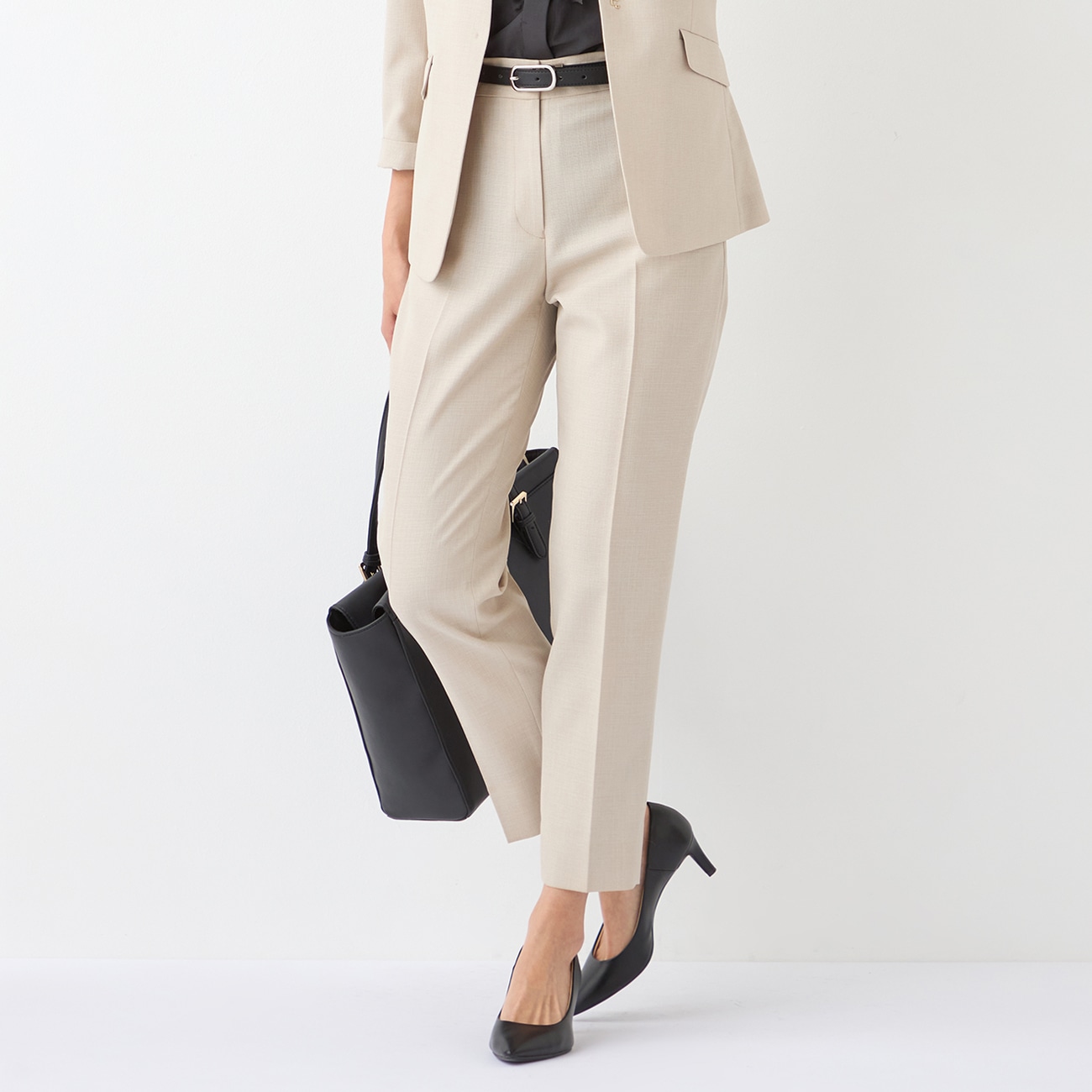 THE THIRD SUITS クロップドパンツ 麻調