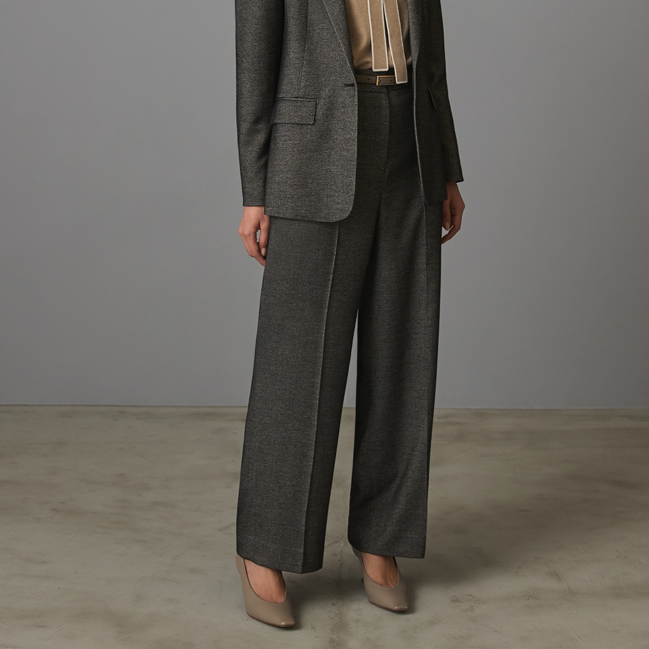 THE THIRD SUITS ワイドパンツ ツイル