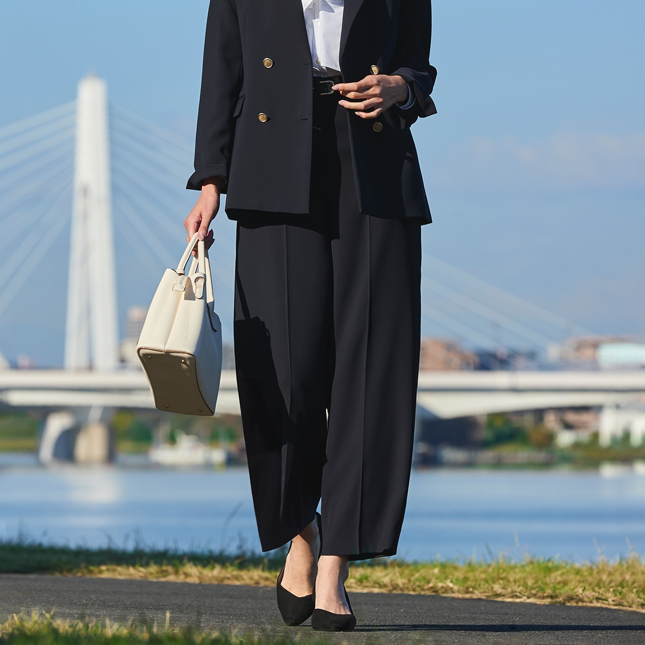 THE THIRD SUITS  ワイドパンツ ダブルクロス