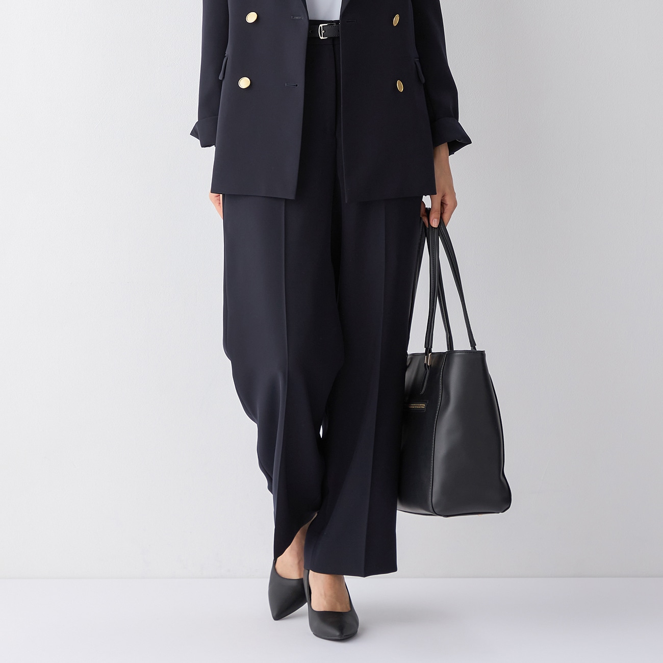 THE THIRD SUITS ワイドパンツ ダブルクロス