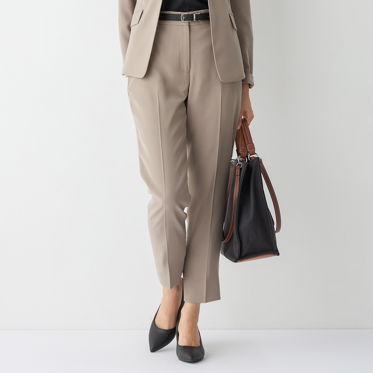 THE THIRD SUITS クロップドパンツ ダブルクロス
