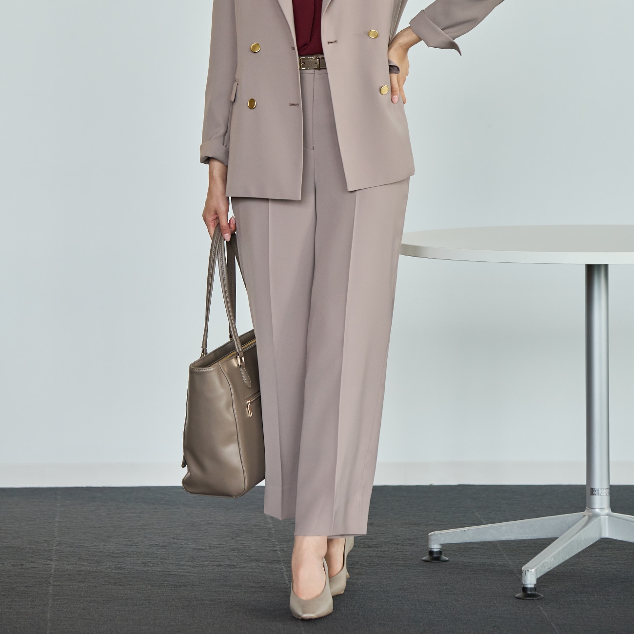 THE THIRD SUITS ワイドパンツ ダブルクロス