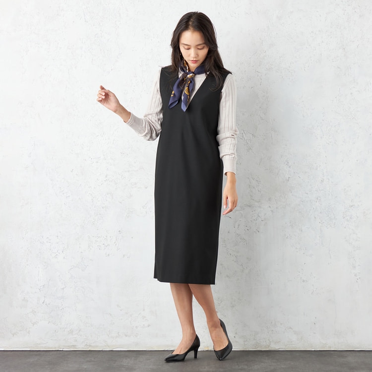 CLASSY.コラボ THE 3rd SUITS 黒オックス ロングワンピース 
