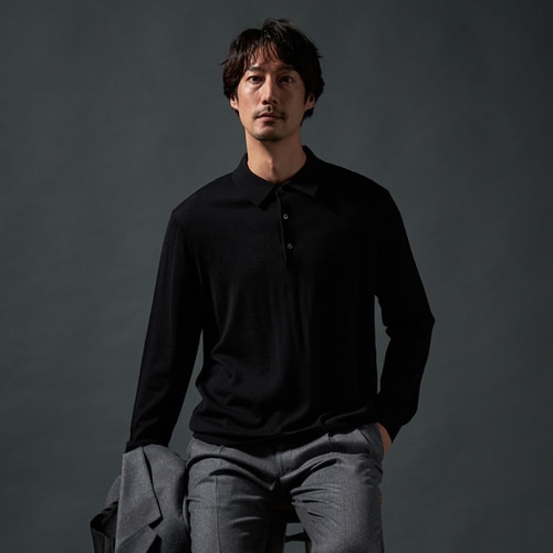 TIE YOUR TIE カシミヤ 100% ニットポロ