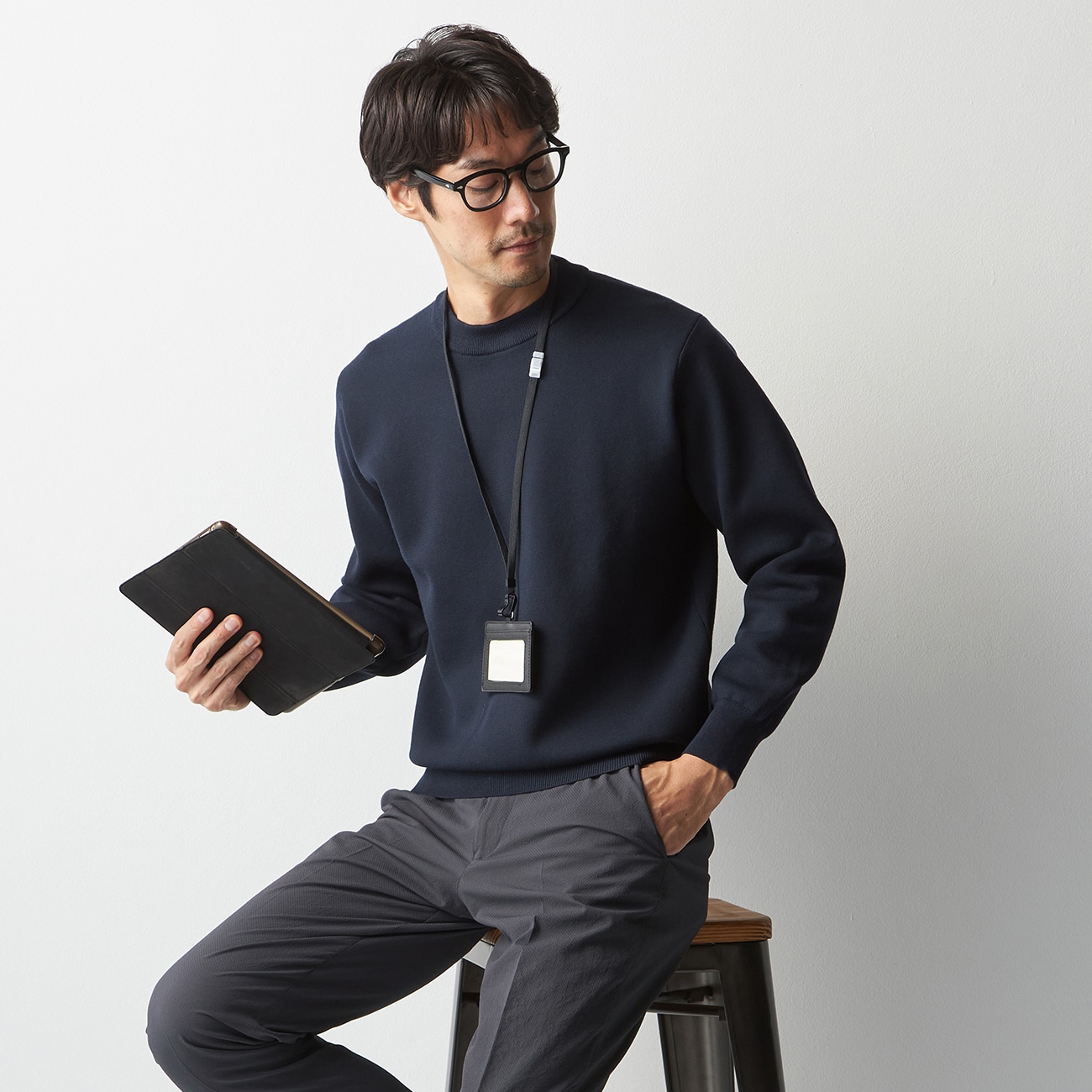ビズニット(BIZ KNIT) ミラノリブクルーネック|O66_66SPTY507 ビズニット(BIZ KNIT) ミラノリブクルーネック|O66_66SPTY507