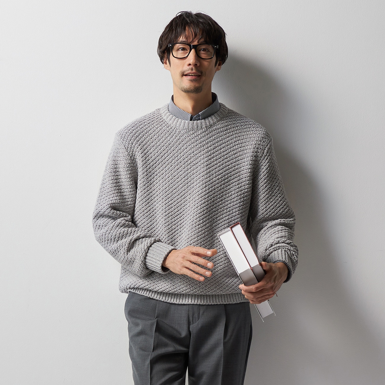 ビズニット（BIZ KNIT） 杢カルゼクルーネック