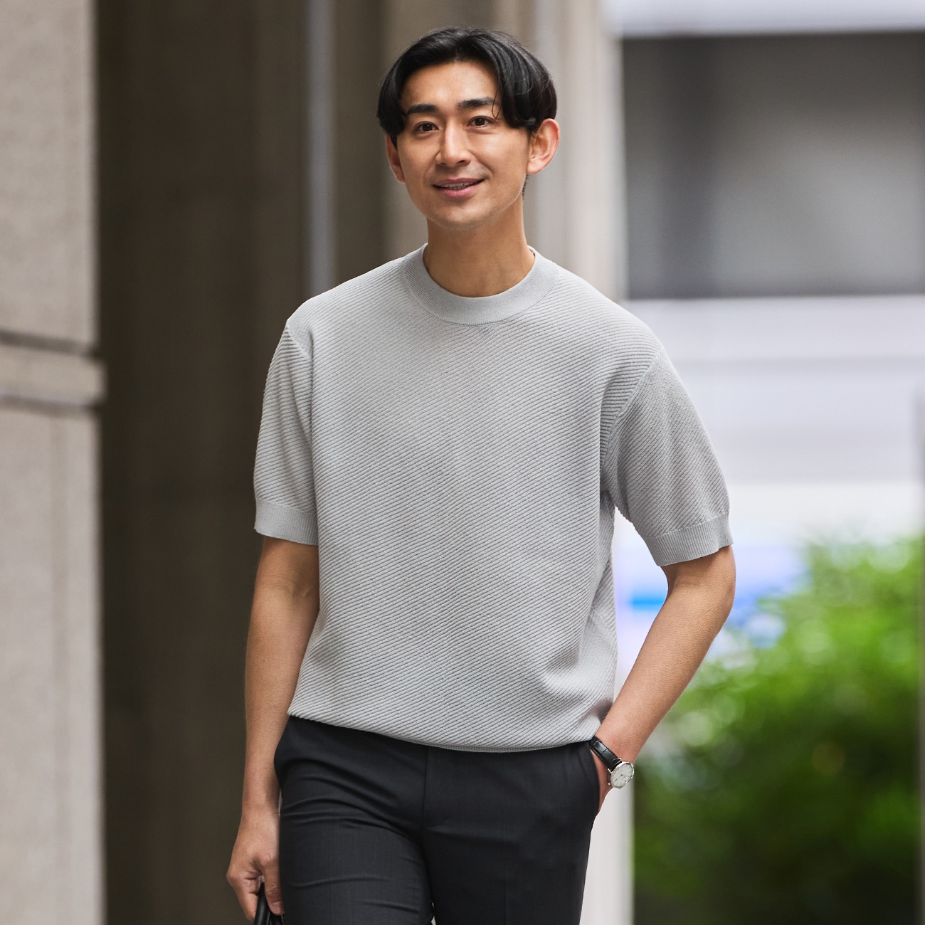 ビズニット（BIZ KNIT） 麻混カルゼ ニットTシャツ