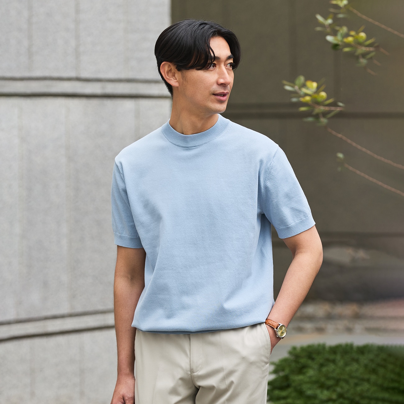 ビズニット(BIZ KNIT) プレーティング ニットTシャツ