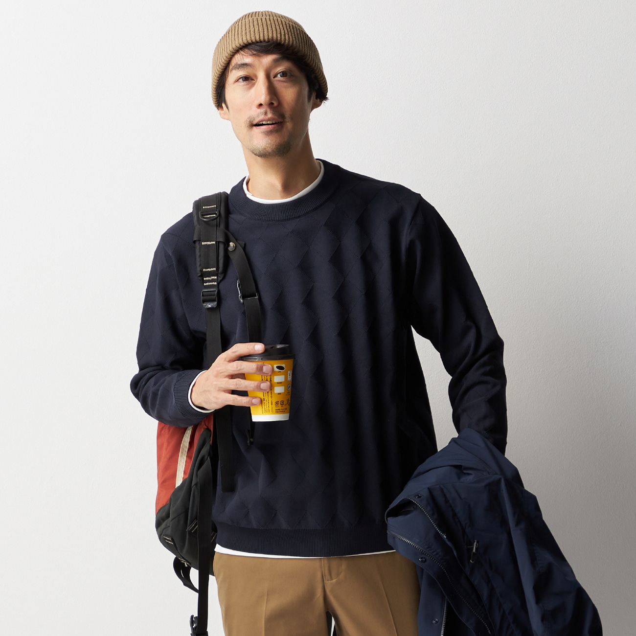 [アウトレット]【WEB限定】ビズニットテック（BIZ KNIT TECH） アーガイルクルーネック|O66_66WISM521 ...