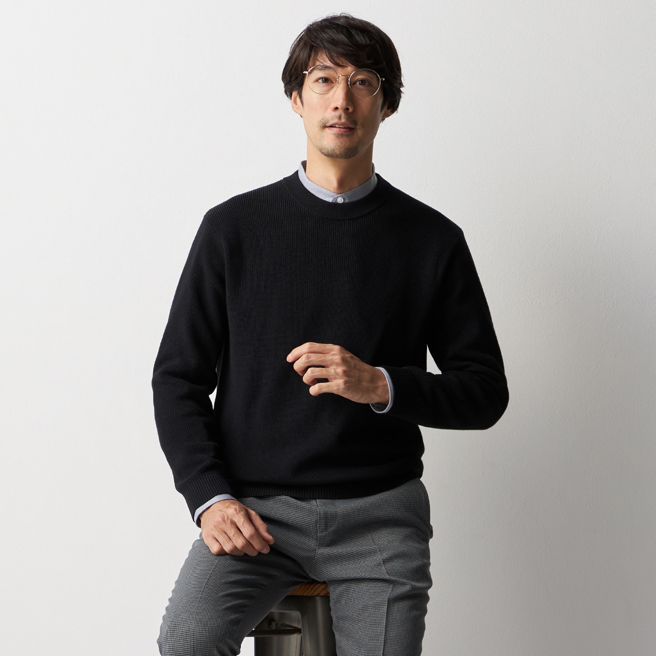 [アウトレット]【WEB限定】ビズニット ウォーム（BIZ KNIT WARM） 片畦クルーネック|O66_66WISM525 ...