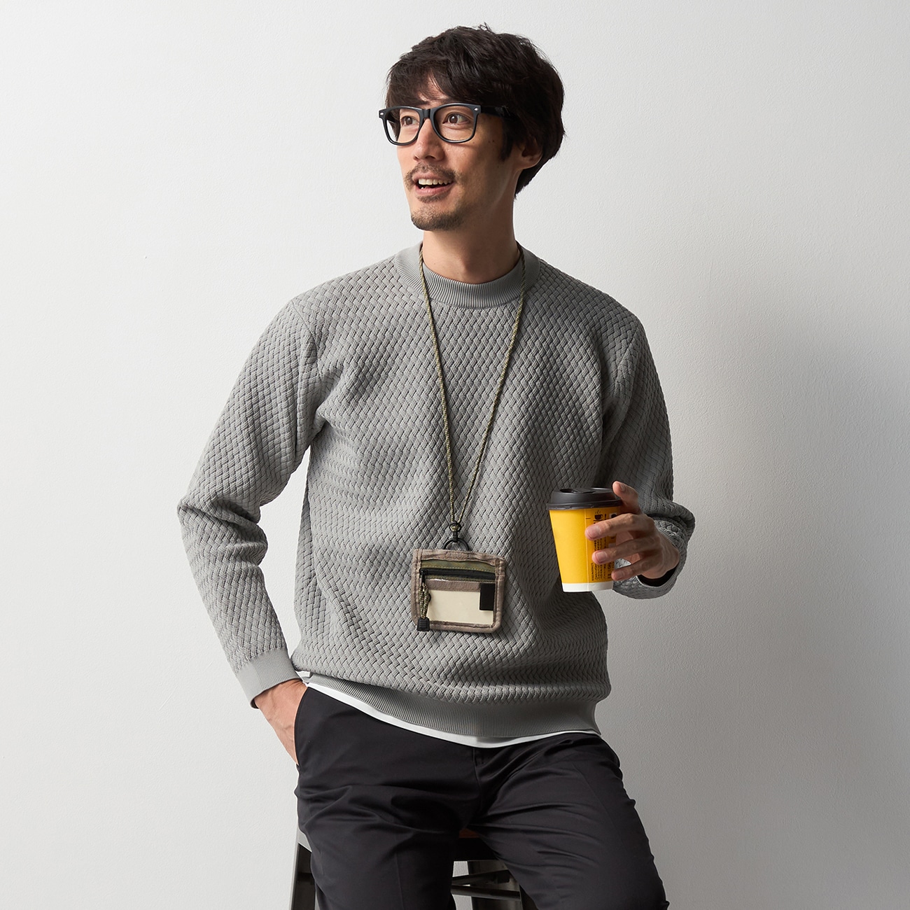 ＜Begin公式WEB10月掲載アイテム＞ビズニットテック（BIZ KNIT TECH） バスケットモックネック