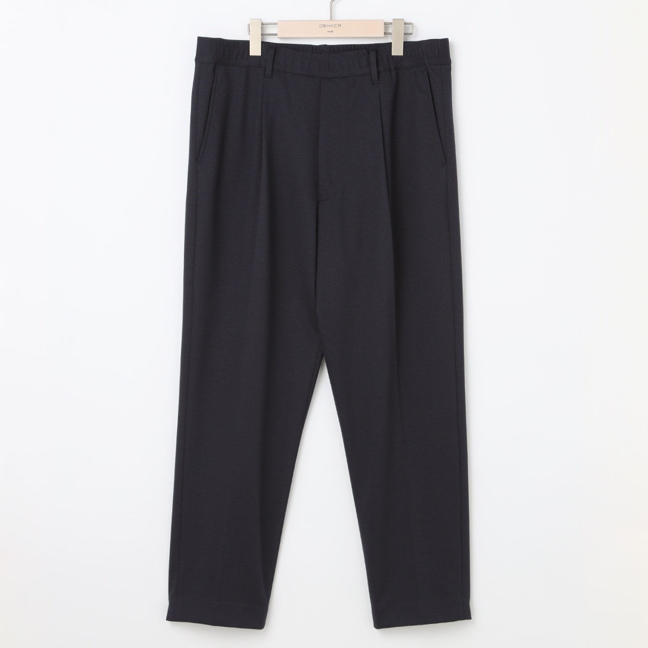 THE 3rd SUITS(RELAX SMART) チャコールグレー無地 ワンタックパンツ 裾上げ済み
