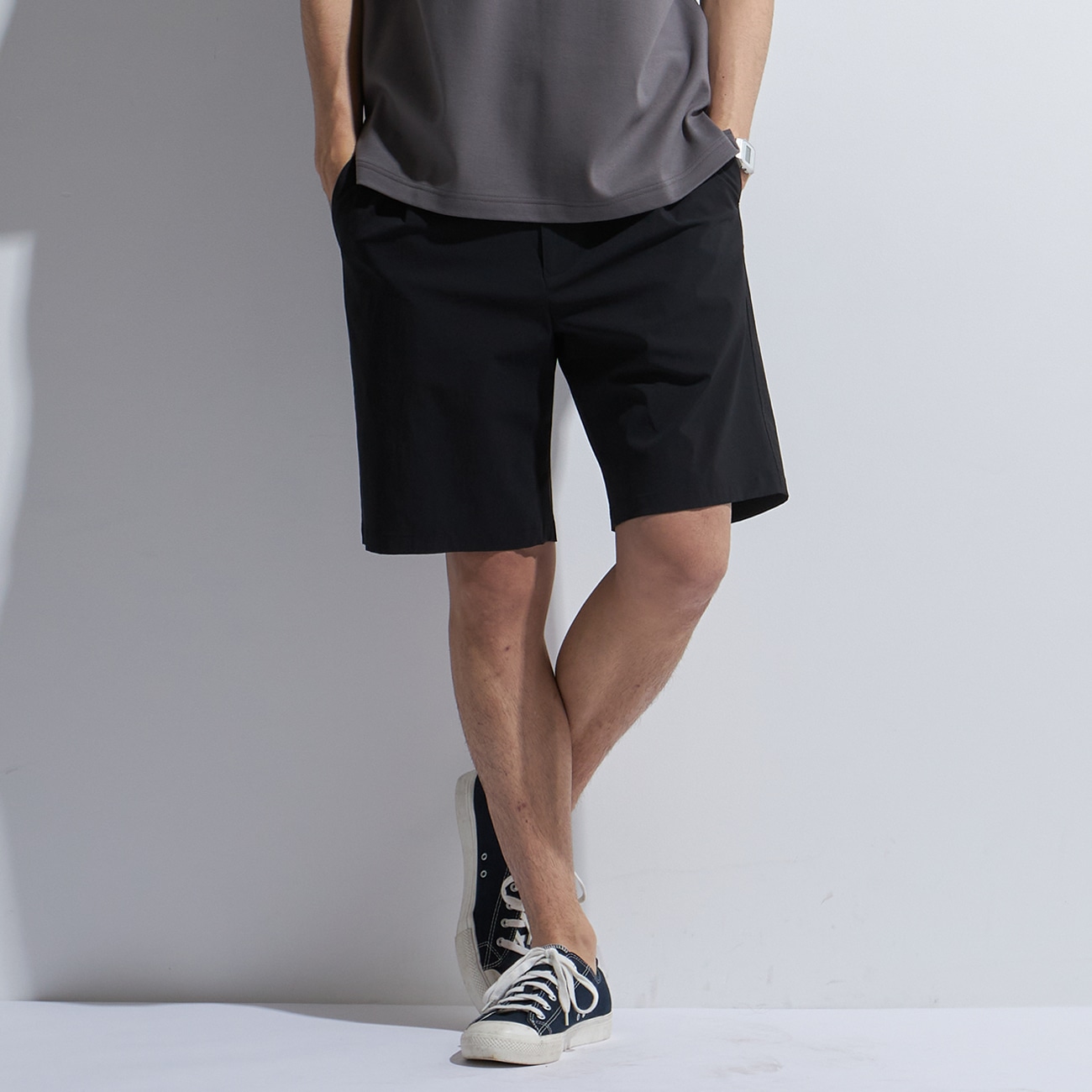 アウトレット]THE SMART ACTIVE PANTS（ハーフパンツ） 単品 黒