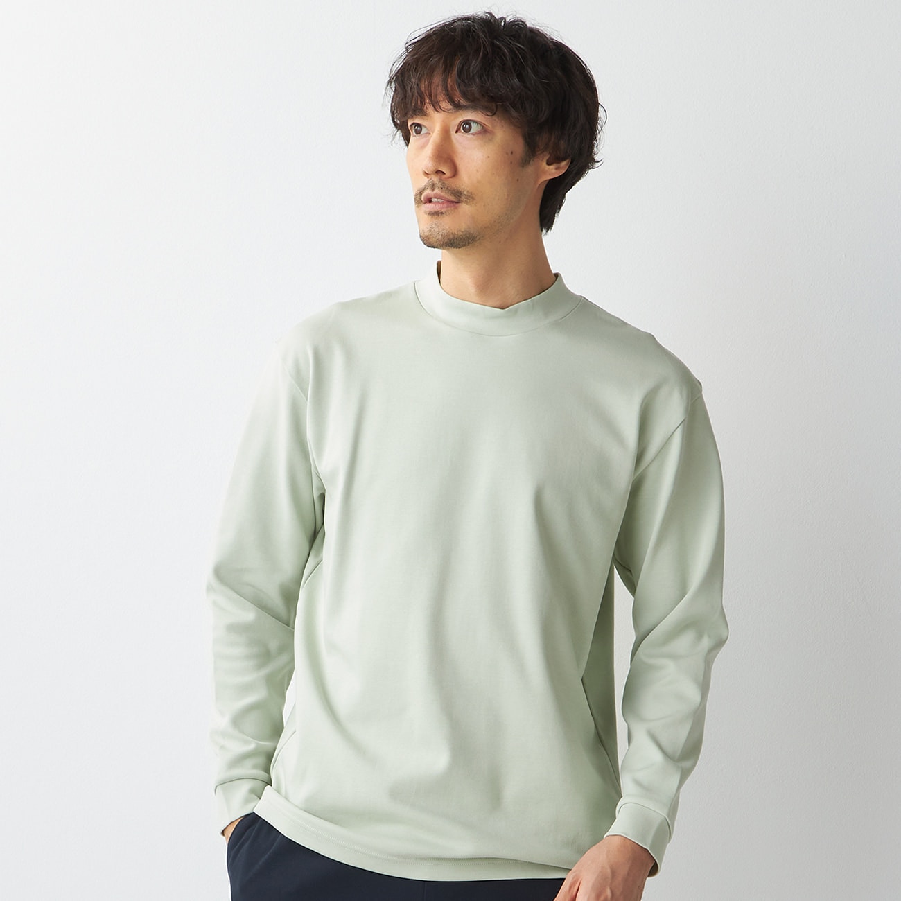 アウトレット]スマートワークTシャツ モックネック 長袖Ｔシャツ