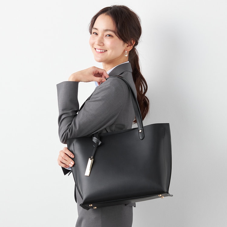ORIHICA オールレザー トートバッグ ビジネスバッグ 恥ずかしい メンズ 肩掛け 黒
