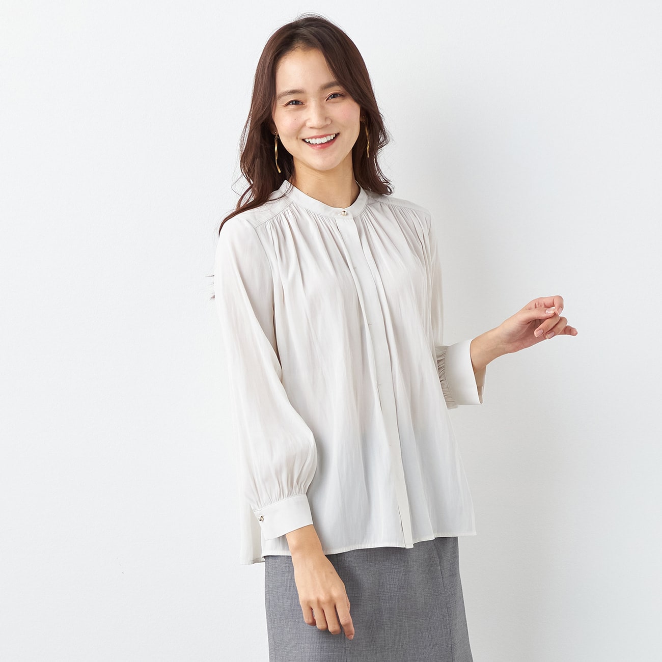 アウトレット]【WEB限定カラー展開あり】ORIHICA美ラクるブラウス 割繊