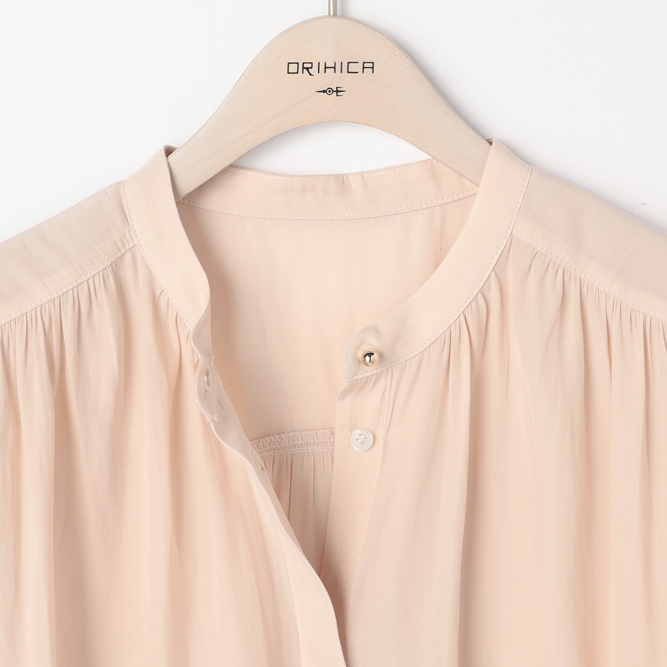 WEB限定カラー展開あり】ORIHICA美ラクるブラウス 割繊スタンドカラー 
