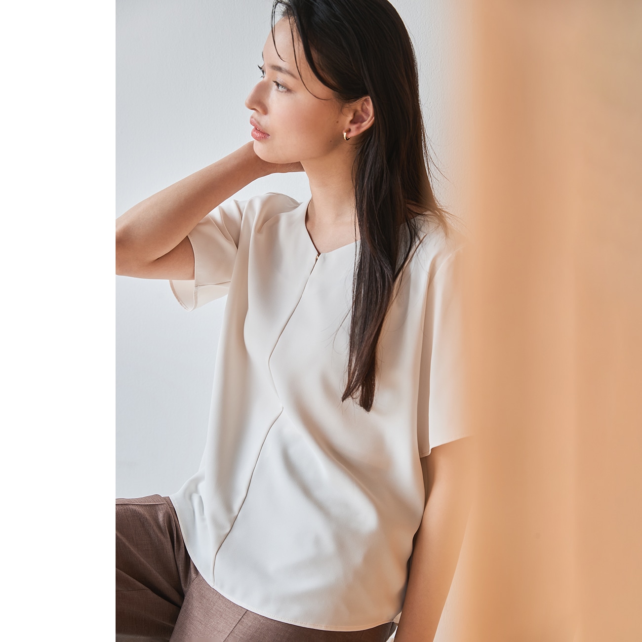 オリラグ  ラウンドカラー／ナチュラル／GAKE 日本製❣️ Amazon.co.jp: [キウ] リラクシング オープンカラーシャツ