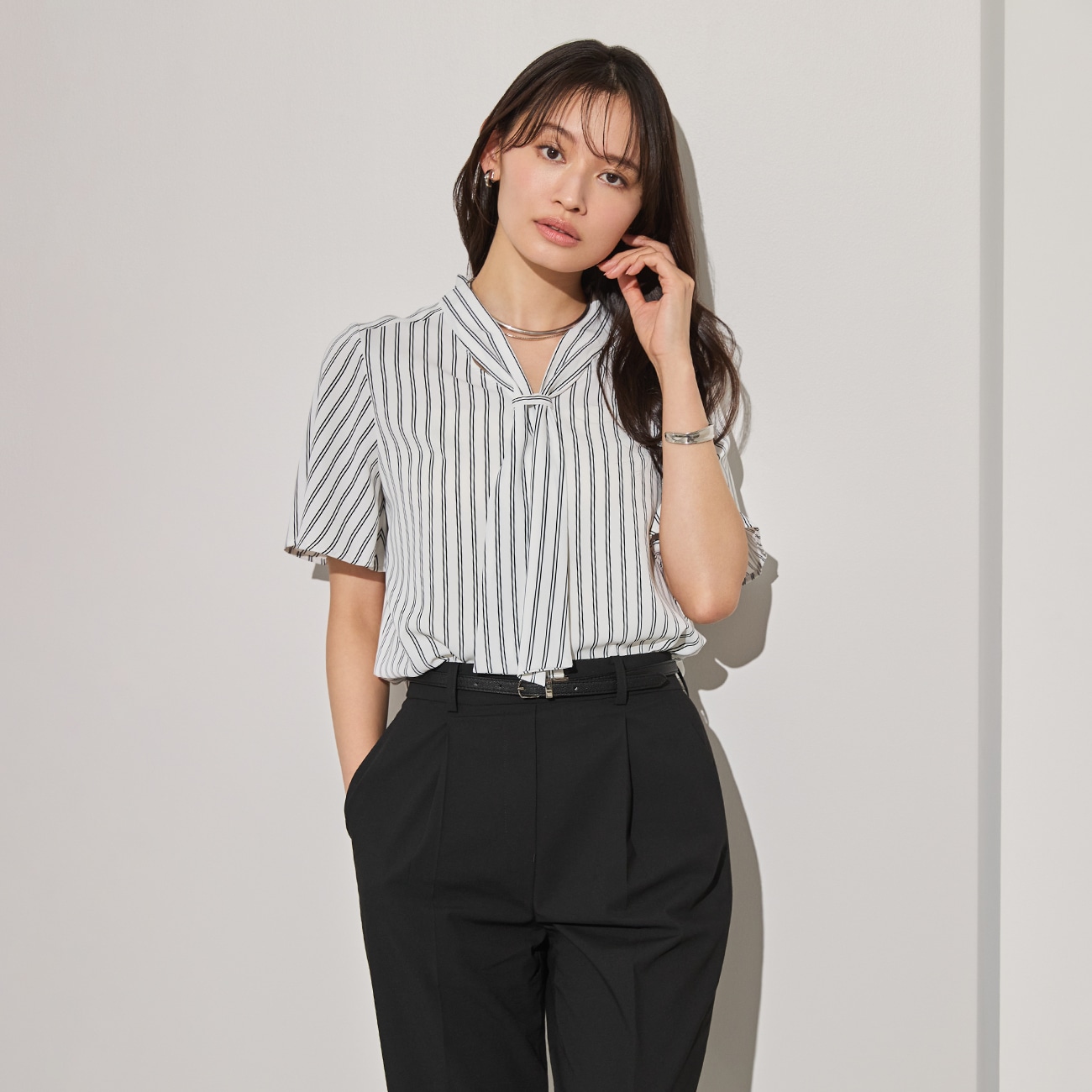 ＜CLASSY.ONLINE4月掲載アイテム＞ORIHICA美ラクるブラウス ボウタイ