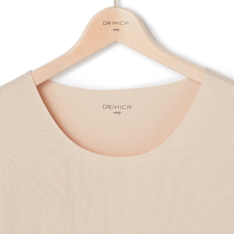 シームレススムースUベージュTシャツ|O80_RU9902-3 - ORIHICA