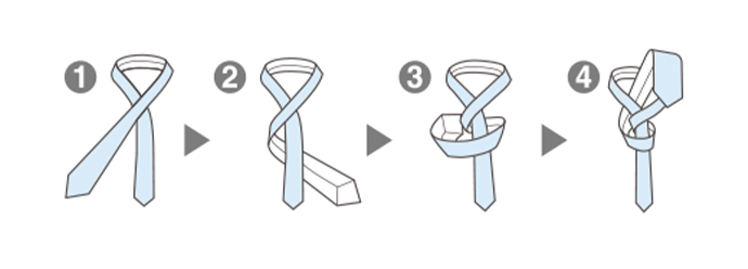ネクタイ結び方のイラスト