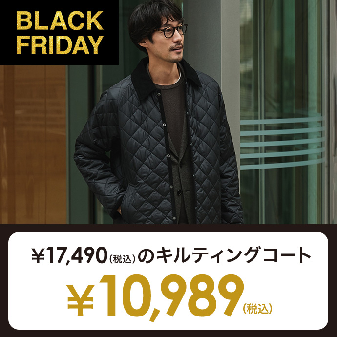 対象のメンズキルティングコート¥10,989(税込)