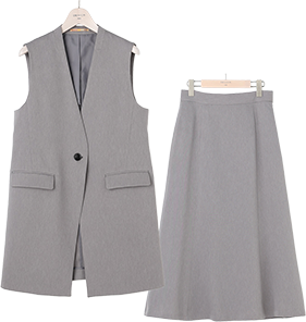 ロングジレ×フレアスカート