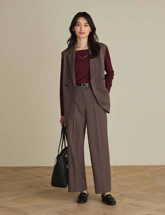THE THIRD SUITS®ジレの秋用スタイリング画像